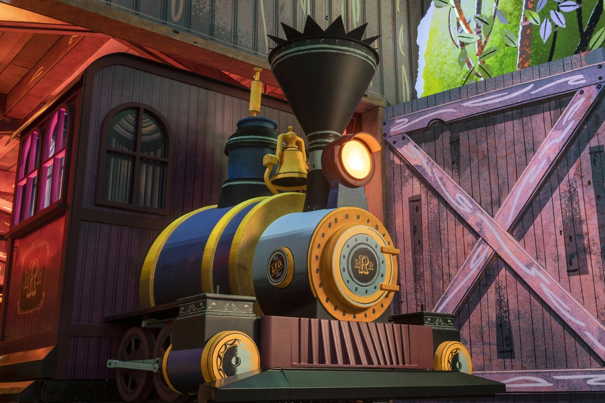 Disneyland's tweet photo. Pack your imagination, switch tracks and take a ride on the cartoon side like never before. Climb aboard Mickey & Minnie’s Runaway Railway, now open at the Disneyland Resort! Comment a ‘🚂’ emoji if you took a ride!
#MouseRulesApply https://t.co/LGtENSTV2h