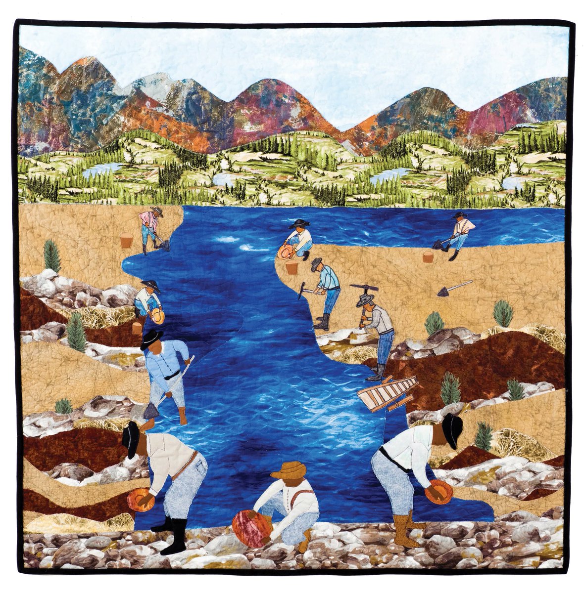 Art of the West (@artofthewestmag) on Twitter photo What's News: Black Pioneers: Legacy in the American West opens today, January 28, at the <a href="/BoothMuseum/">Booth Western Art Museum</a> in Cartersville, GA. The exhibition explores Black history in the west through 50 quilts created by the Women of Color Quilters Network.
🖼️ Black Miners, 2021, ©Connie Horne What's News: Black Pioneers: Legacy in the American West opens today, January 28, at the <a href="/BoothMuseum/">Booth Western Art Museum</a> in Cartersville, GA. The exhibition explores Black history in the west through 50 quilts created by the Women of Color Quilters Network.
🖼️ Black Miners, 2021, ©Connie Horne