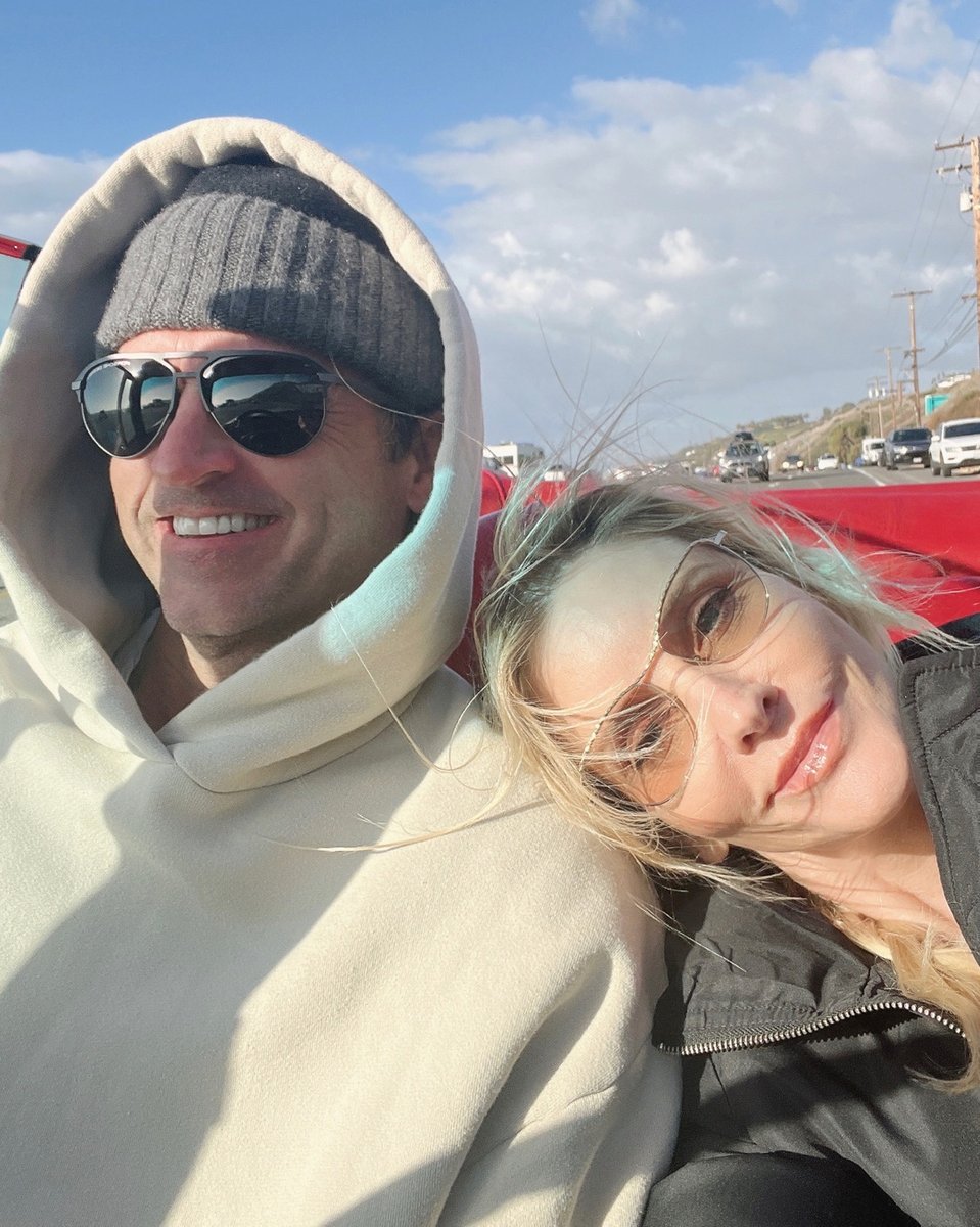 We look really relaxed driving PCH in our old-gal car, the 'Princess' - feeling appreciative but ummmm hello LA, cold AF! 🥶