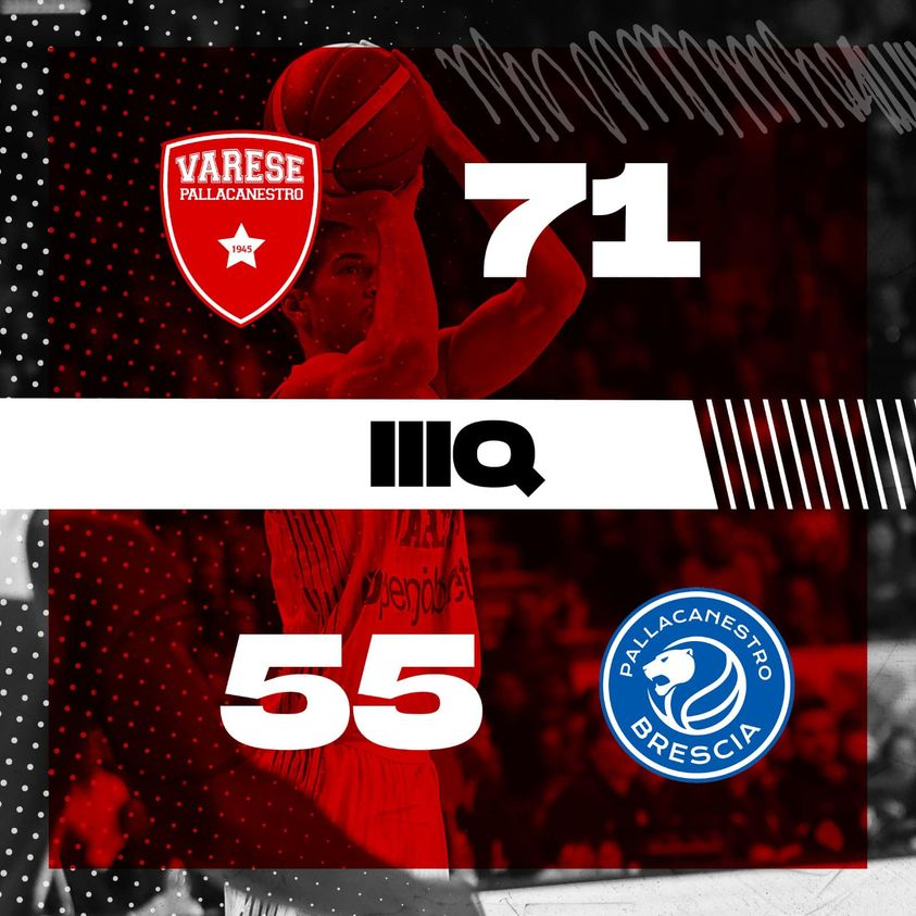 PallVarese's tweet photo. Ancora in vantaggio al 30’ 💣 Dai ragazzi‼️
#VarBre #NoiSiamoVarese https://t.co/D3LBRqcD0J