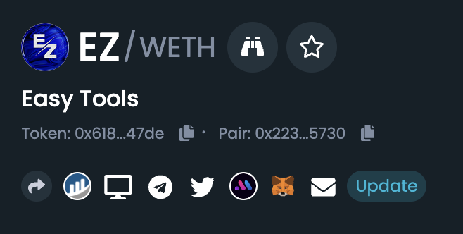 easytoolseth's tweet photo. Our Dextools links have now been updated! https://t.co/VFqMKDY5Ep