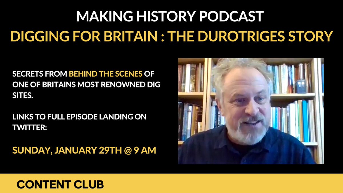 Content Club (@contentclub_) on Twitter photo MAKING HISTORY PODCAST EP 3
LANDING TOMORROW!
We were thrilled to chat with Dr Miles Russell.
Senior lecturer in prehistoric and Roman archaeology at <a href="/bournemouthuni/">Bournemouth Uni</a> and leader of the <a href="/Durotrigesdig/">Durotriges Project</a> project.
Catch up on EP 1 & 2 here:
youtube.com/channel/UCmCIf… MAKING HISTORY PODCAST EP 3
LANDING TOMORROW!
We were thrilled to chat with Dr Miles Russell.
Senior lecturer in prehistoric and Roman archaeology at <a href="/bournemouthuni/">Bournemouth Uni</a> and leader of the <a href="/Durotrigesdig/">Durotriges Project</a> project.
Catch up on EP 1 & 2 here:
youtube.com/channel/UCmCIf…