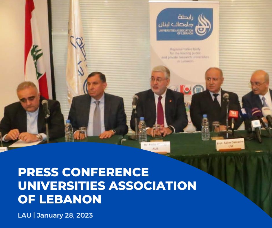 UnivAssOfLeb's tweet photo. أعلنت "رابطة جامعات لبنان" في مؤتمر صحفيّ مشترك مع النَّقابات المهنيَّة عقدته في الجامعة اللُّبنانيَّة الأميركيَّة LAU عن تقديم طعن امام مجلس شورى الدَّولة تحت عنوان "مراجعة إبطال لتجاوز حدّ السُّلطة (مع طلب وقف تنفيذ)" ضدّ قرارات وزير الماليَّة المستقيل في حكومة تصريف الأعمال https://t.co/edYYBfOSFK