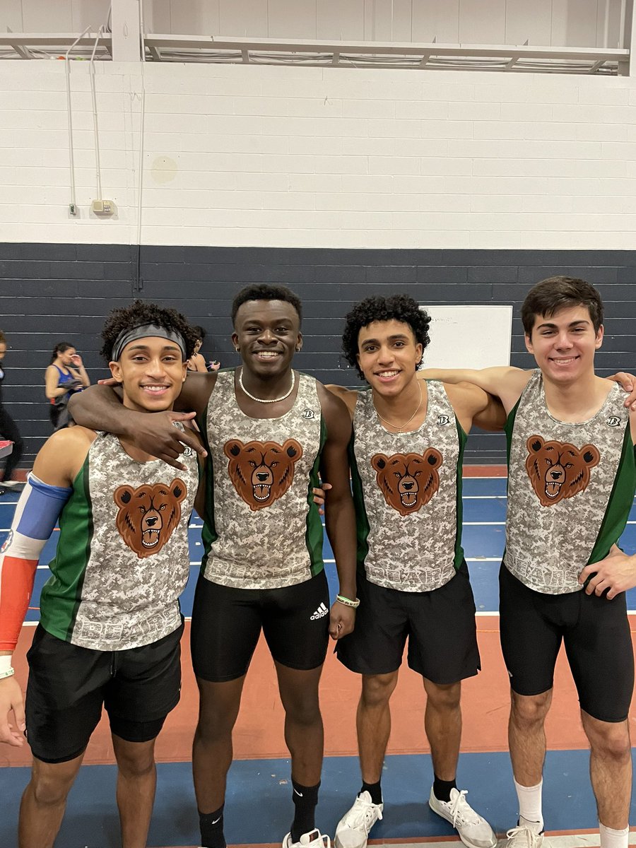 NHSrunningbears's tweet photo. Congrats to the boys 4x2 team for their western division championship today. Also congrats to Jamar Alcena bringing home the win in the dash. https://t.co/xj3LoD7Wa3