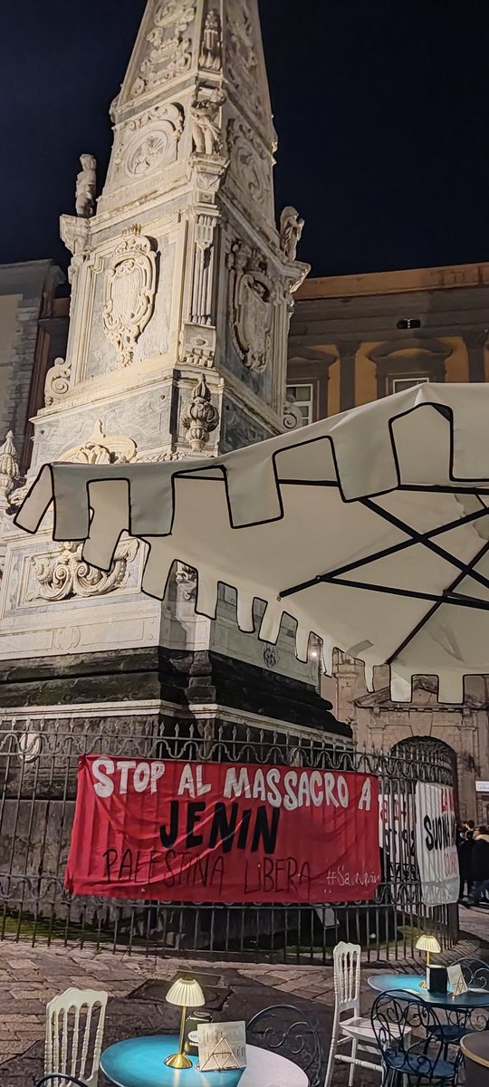 BarezRania's tweet photo. Stop al Masscro in jenin 
Palestina Libera 

Napoli, Italia https://t.co/C2iEUeQmJw