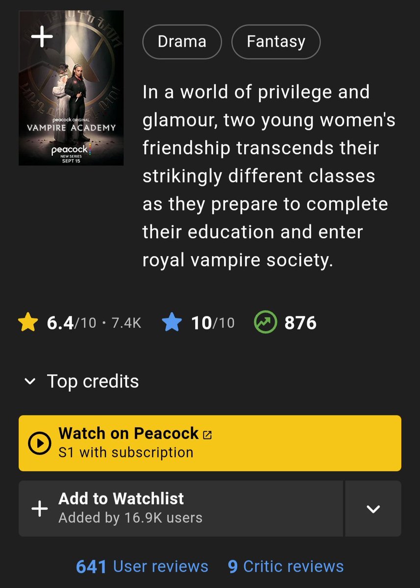 VAfandomUSA's tweet photo. CALLING ALL #VAFamily!❤️
Want to help #VampireAcademy, a show we love &amp; support? A thread of ways to do it.🌹🧛‍♀️#SaveVampireAcademy 
(Thread 🧵/1)

🫶LEAVE A POSITIVE RATING &amp; REVIEW FOR Vampire Academy:

👉#RottenTomatoes: https://t.co/YHW4aEVrJZ

👉#IMDb: https://t.co/5JsX9dZjxl https://t.co/cJEnhXkOOF