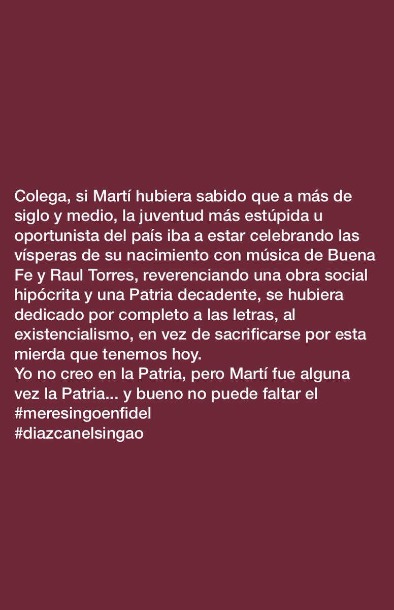 Escrito por un colega en un estado de WhatsApp.