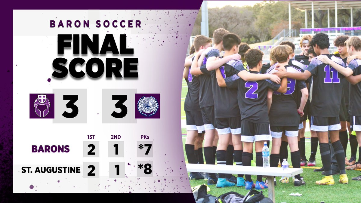 Barons fall in a heartbreaker. 
🛡️🆙 #TheHall 
#210SoccerScores #TXHSSOC