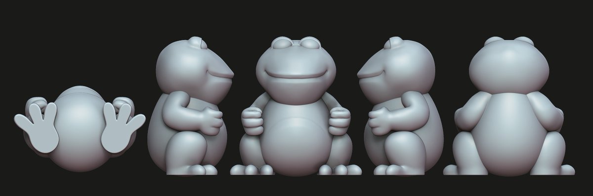 r&amp;d of 3d models for vinyl figures. these won't make it. back to the lab 🧑‍🔬