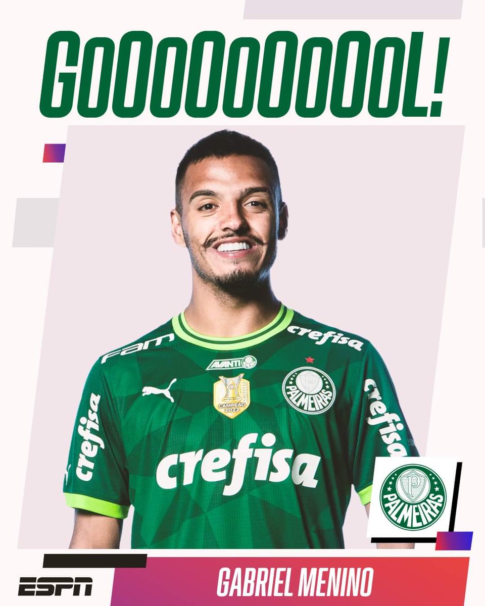MauriCMello's tweet photo. GOLAAAAAAAAAAAAAAAAAAAAAAAÇO!!!

Gabriel Menino manda uma bomba de fora da área e vira para o Verdão na Supercopa!

Palmeiras 2 x 1 Flamengo

#FutebolNaESPN https://t.co/CLZQGfBNvL