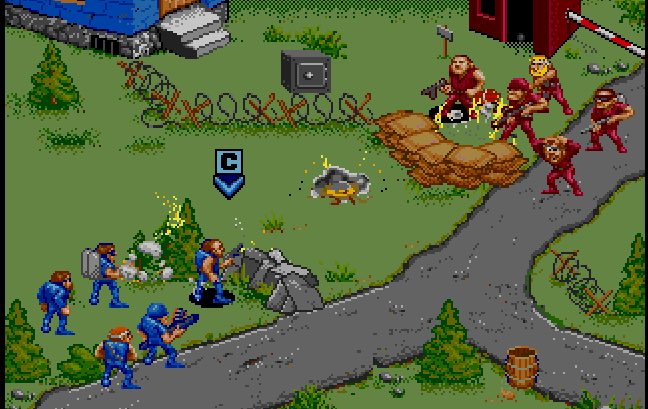 tpmullers's tweet photo. Today’s #RetroPick is General Chaos. Released on the Sega Genesis/Mega Drive in 1993. Each player fielded a team of soldiers with unique skills and you’d battle it out on a single screen. There was also a campaign mode that could be played in co-op. It was great, cartoony fun! https://t.co/Zd9K9ZPhPm