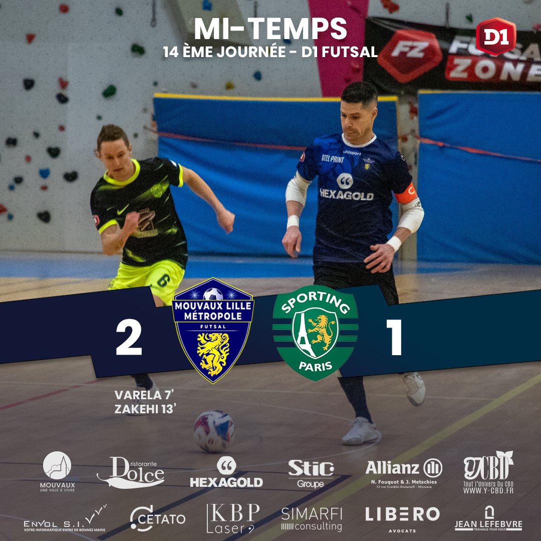 ⏱️ MI-TEMPS

Mouvaux mène d'un petit but dans cette affiche de la 14 ème journée 

Il reste 20 minutes pour garder l'avantage.
Allez Mouvaux 🔵⚪

#gameday #futsal #mlmfutsal #D1Futsal #futsalfrance