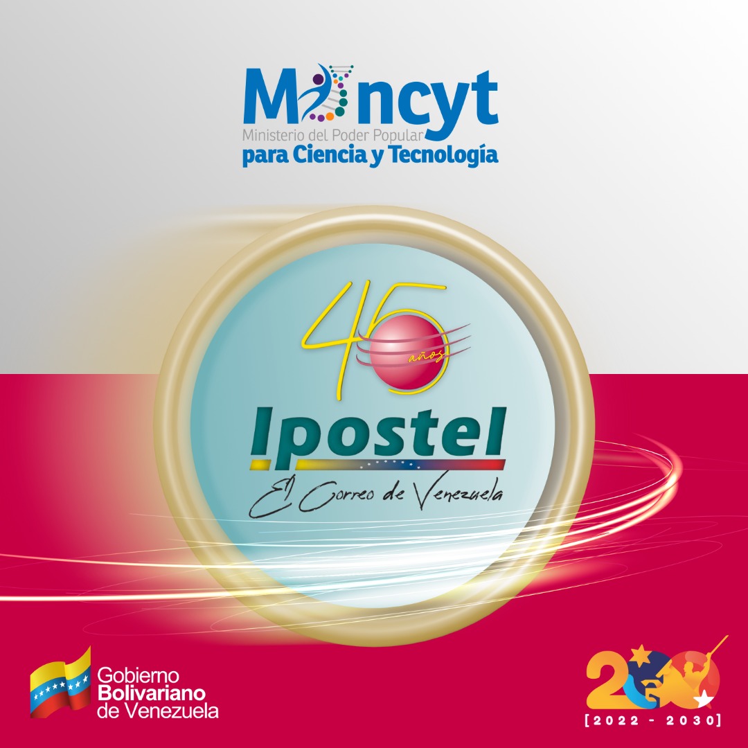 Hoy cumple 45 años el Instituto Postal Telegráfico (Ipostel) de Venezuela.

45 años de compromiso con el pueblo venezolano. 

¡Nuestro mensaje de gratitud y aliento a su personal!

Sigamos adelante, inventando nuevas formas de comunicación e intercambio, de cara al futuro.
