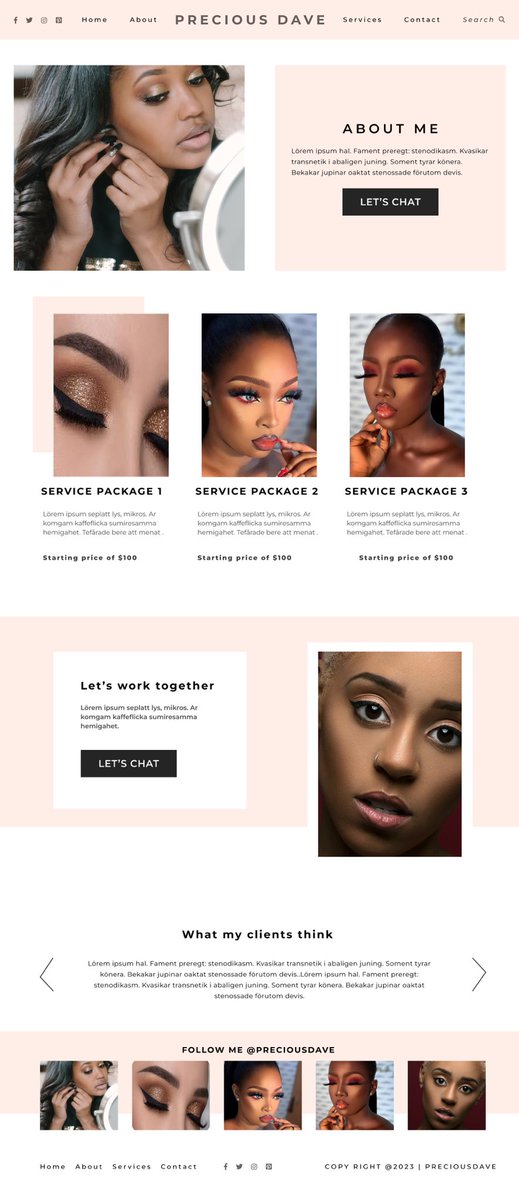 My friend was always passionate about makeup, and her love for it inspired me to create a makeup webpage. Having this webpage will help her increase awareness about the wonderful job she does