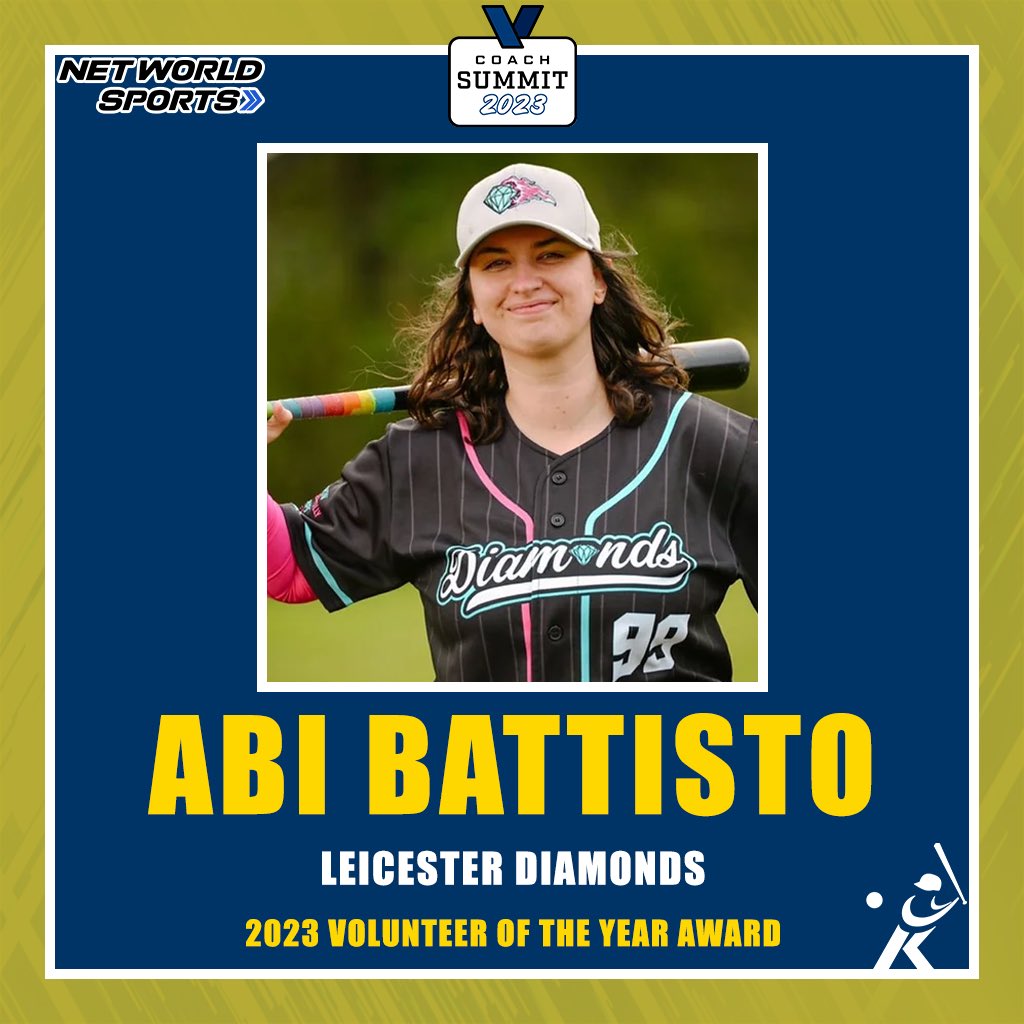 2023 Volunteer of the Year: <a href="/abibattisto/">batts</a> of <a href="/LeicsDiamonds/">The Leicester Diamonds</a>!

Congratulations, Abi!