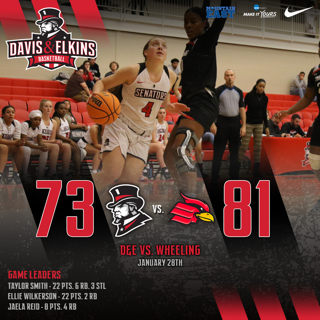 SenatorNation's tweet photo. WBB FINAL: @Senator_WBB 73, Wheeling 81. The Senators started slow but came roaring back in the 4th quarter to make for a tense final minutes, but couldn't finish the comeback. 

Game leaders: 
📊 T. Smith: 22 pts, 6 rb
📊 E. Wilkerson: 22 pts, 2 rb
📊 J. Reid: 8 pts, 4 rb https://t.co/qzNpx8wyeE