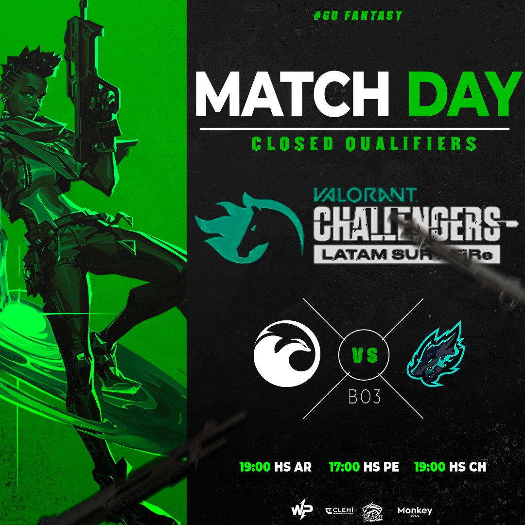 FantasyGTeam's tweet image. ¡VAMOS POR ESA VICTORIA!|| #VCLlatam 

🆚 @TrueDamageSport 
⌚ 19:hs ARG-CH || 17:00 PE

   No te lo pierdas:📺@TinkasVAL 
📺@javomarts___ 

#GoFantasy #closedqualifiers #valorant