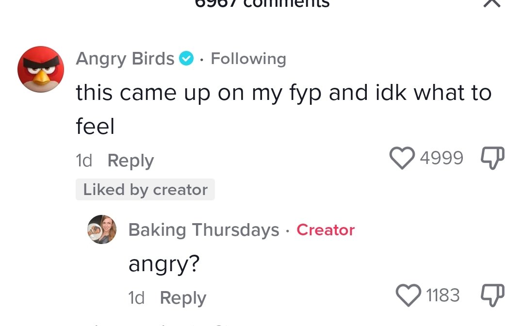 Spazzmatazz on Twitter "Why is the official Angry Birds tiktok page