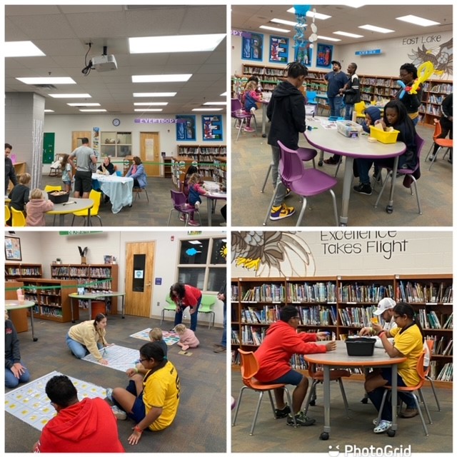 EastLakeES_OCPS's tweet photo. East Lake took a Deep Dive into literacy with our Literacy Festival! Families dove into reading through bounce houses, games, crafts, stem exploration, free books, and more!  Thank you to Angie Gallo for visiting our event! @EBounds1 @OcpsEast @ucfalum https://t.co/uKl02H8V1l