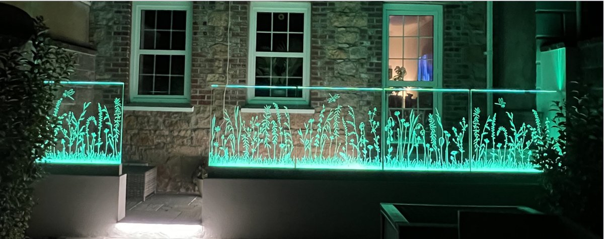 This beautiful glass screen was created for our client in Jersey. Want something different for the house or garden this year?  Check out goglass.co.uk for inspiration