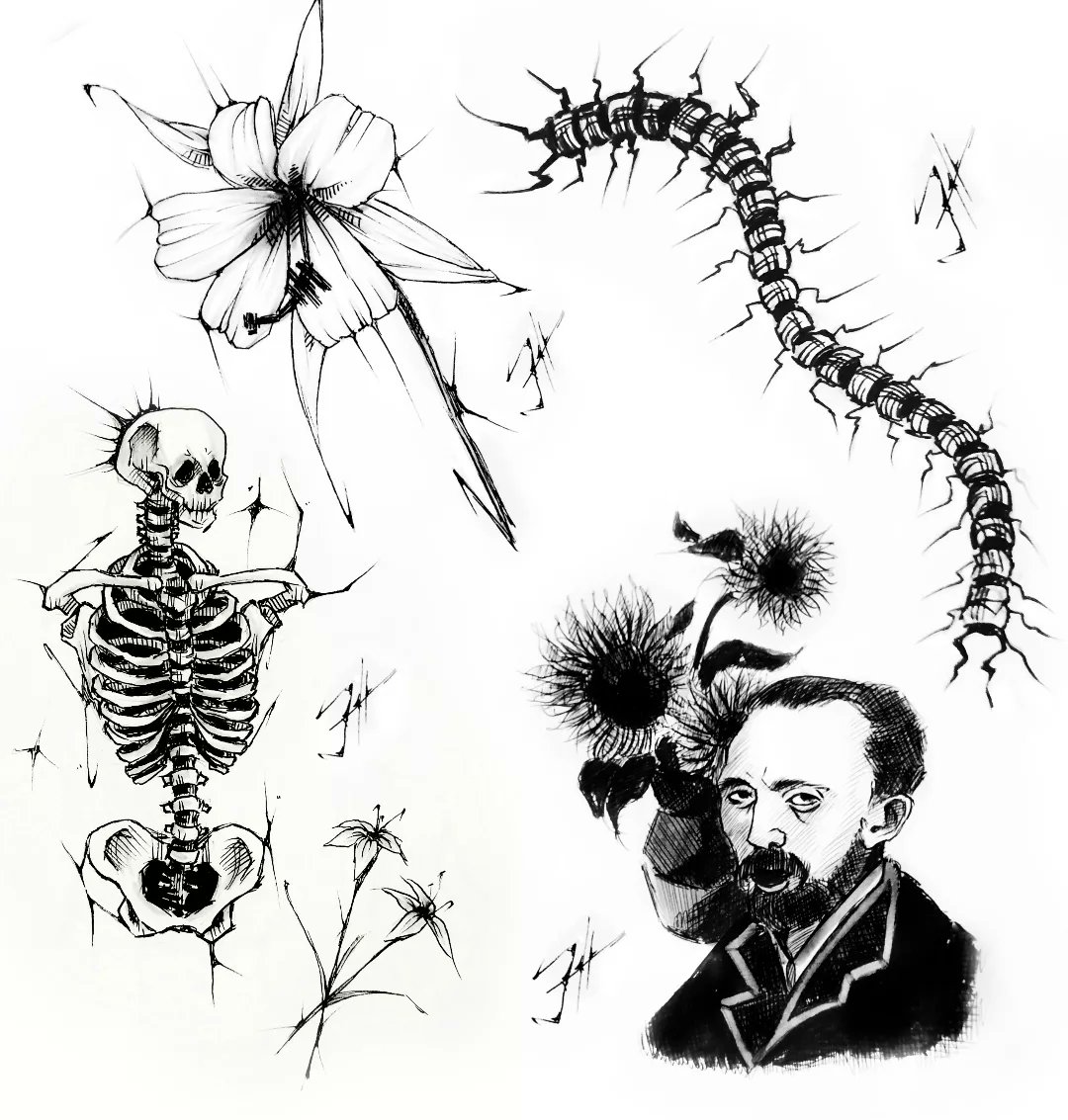 Несколько моих эскизов
#тату #tattoo #art #sketch