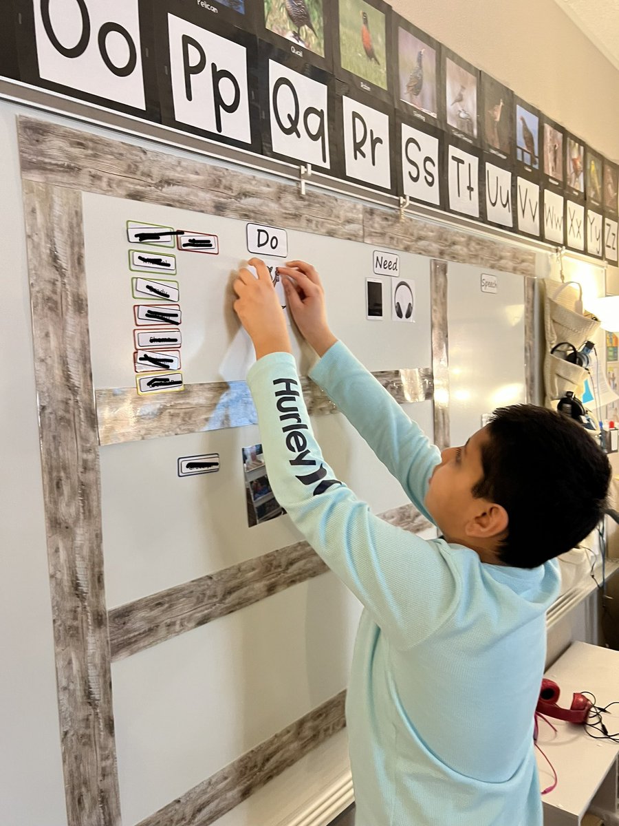 Our visuals have come in very handy this year! 

Now I have a helper that keeps me on my toes when it is time to change it!