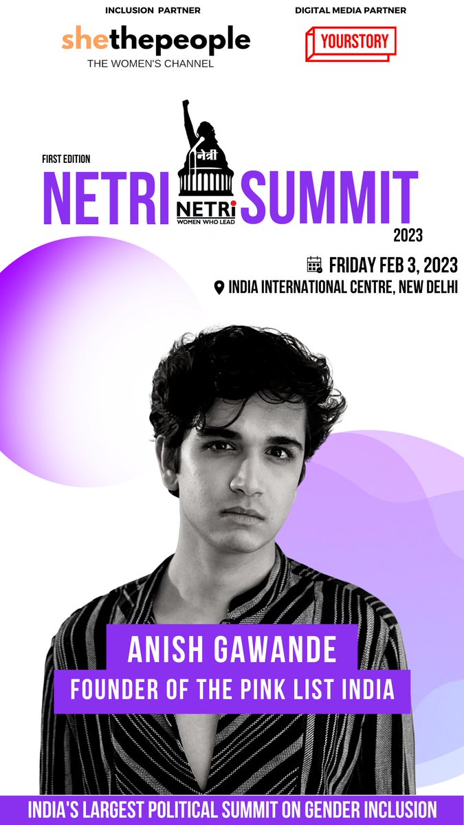 NetriFoundation's tweet photo. Excited to announce @anishgawande founder of @PinkListIndia as our knowledge partner for #netrisummit2023! Don't miss out on this opportunity to learn from the best!
.
Register now: https://t.co/XvbMenzVd9
.
#Diversity #inclusionmatters #LGBTQ #DelhiNCR https://t.co/LJhqlHhp1U