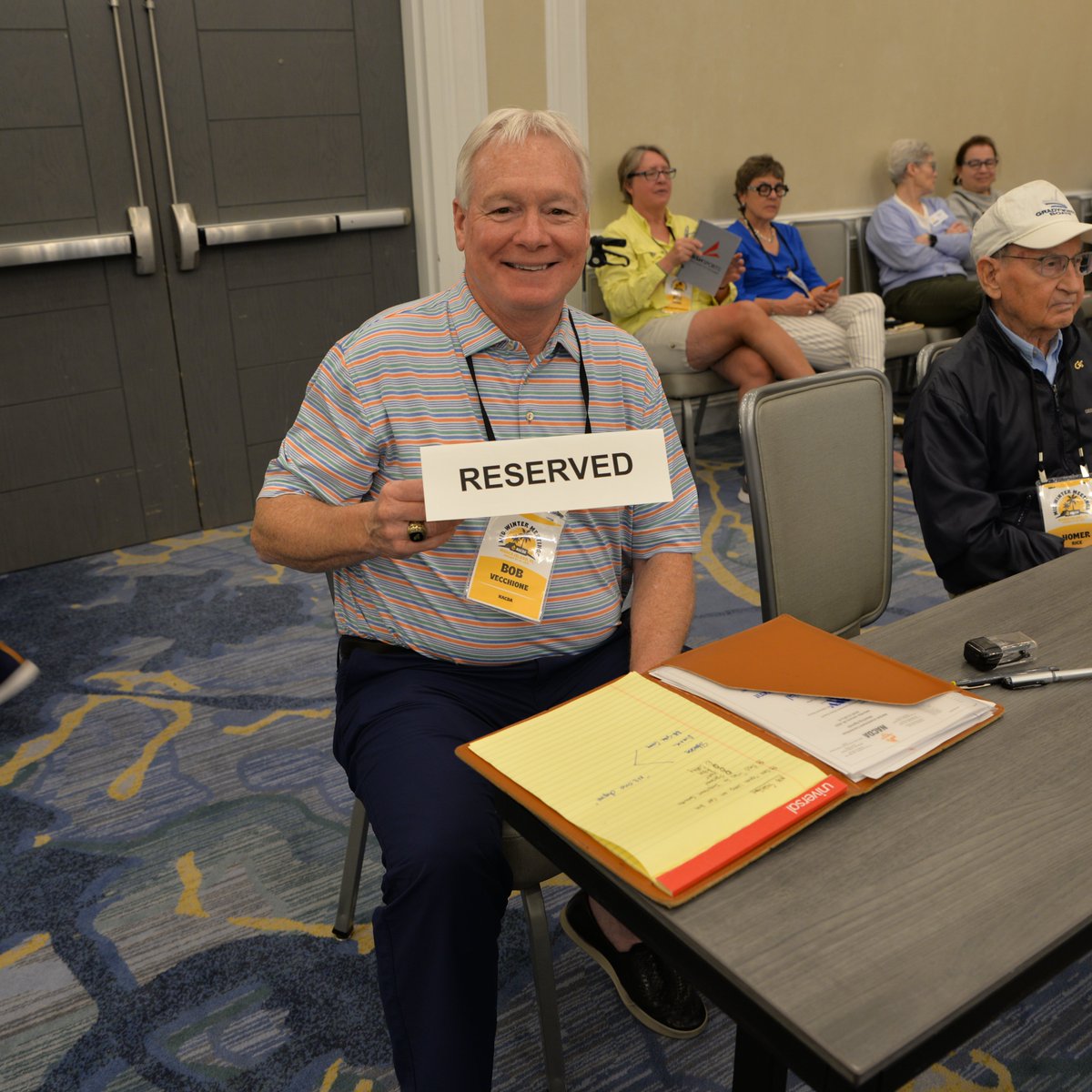NACDA's tweet image. The back row of the session room at Mid-Winter is traditionally reserved for the retirees...

Congratulations on earning your seat @NACDABob 🪑 💛 #MidWinter23