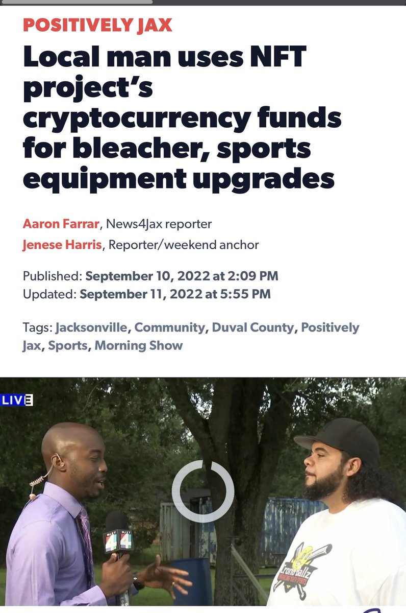 @kryptospicker NFT project supporting youth sports! 

news4jax.com/positively-jax…