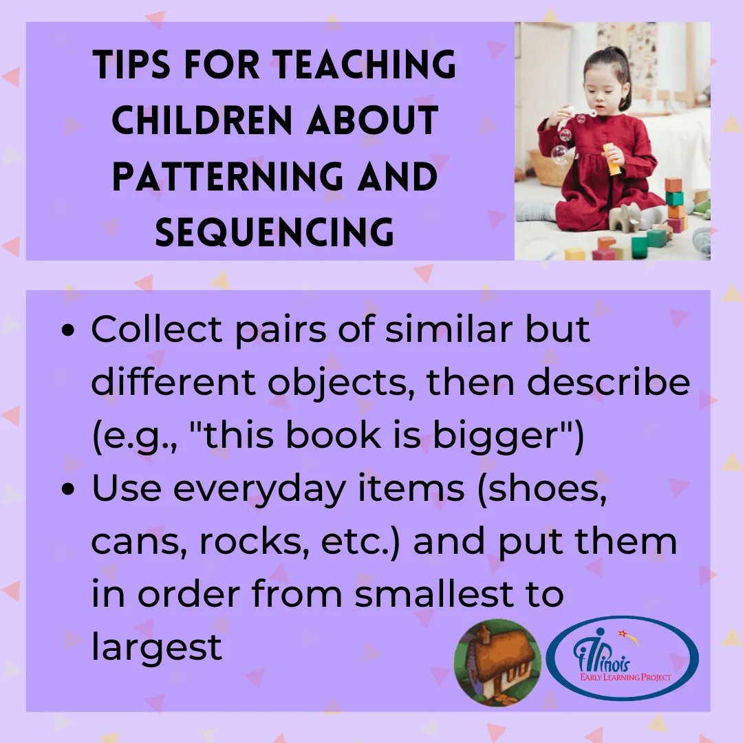 ielproject's tweet photo. Use everyday items (shoes, cans, rocks, etc.) and put them in order from smallest to largest. This will your help your child learn about sequencing.
#Math #StandardsStartAtHome #SSAH #Bilingual #IllinoisEarlyLearning https://t.co/vwJEprzgNk