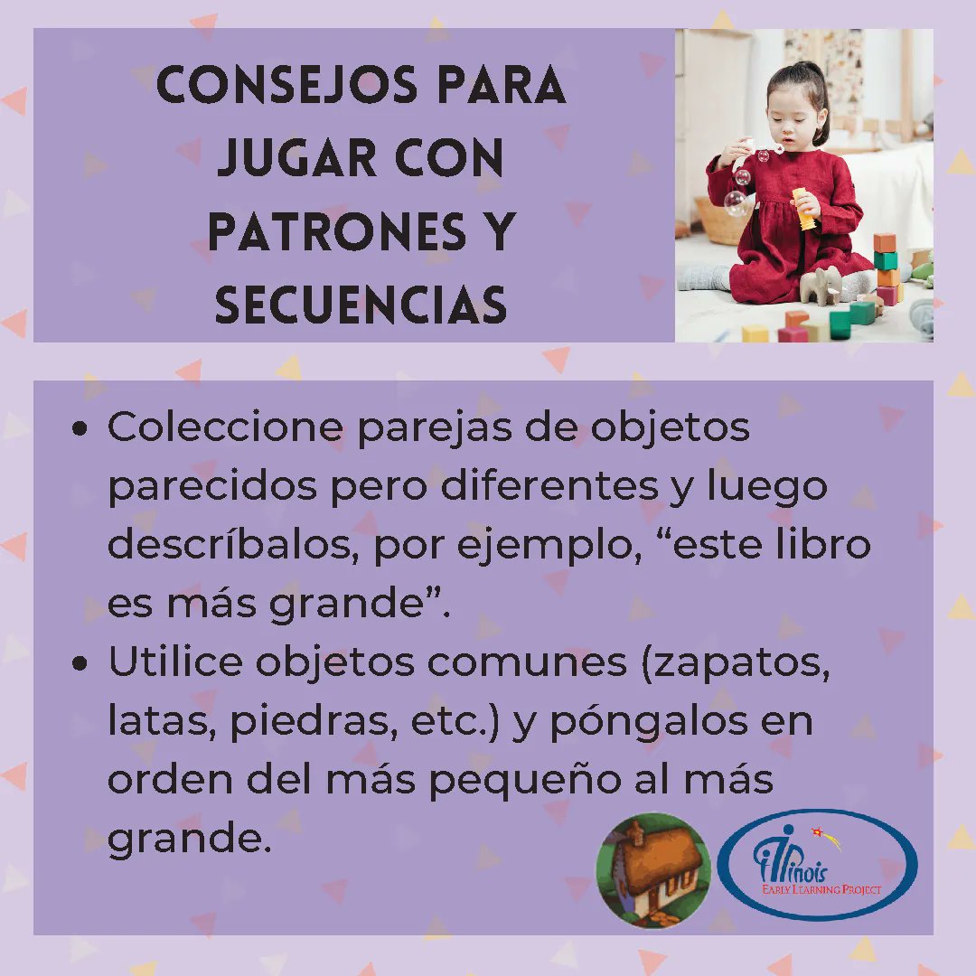 ielproject's tweet photo. Use everyday items (shoes, cans, rocks, etc.) and put them in order from smallest to largest. This will your help your child learn about sequencing.
#Math #StandardsStartAtHome #SSAH #Bilingual #IllinoisEarlyLearning https://t.co/vwJEprzgNk