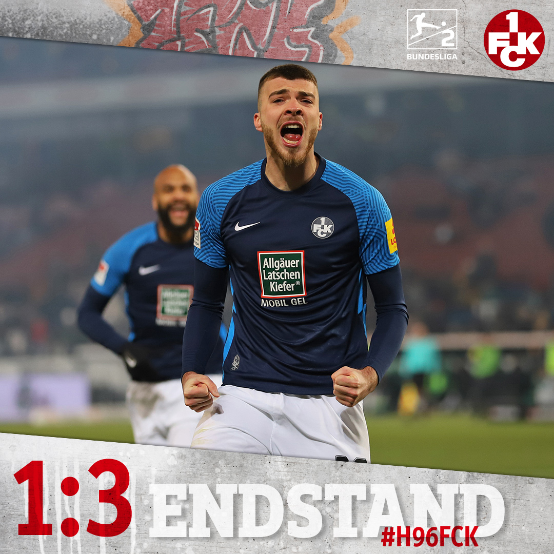 Rote_Teufel's tweet photo. Der #FCK bleibt auch zum Rückrundenauftakt in der Fremde ungeschlagen und gewinnt mit 3:1 bei @Hannover96. Erneut drehen die #Betze-Buben dabei einen Rückstand und siegen durch Treffer von Julian Niehues, @TBoyd91 und Philipp Hercher: https://t.co/pqxnsDgjxY #H96FCK https://t.co/cxFQ6PF3Cm