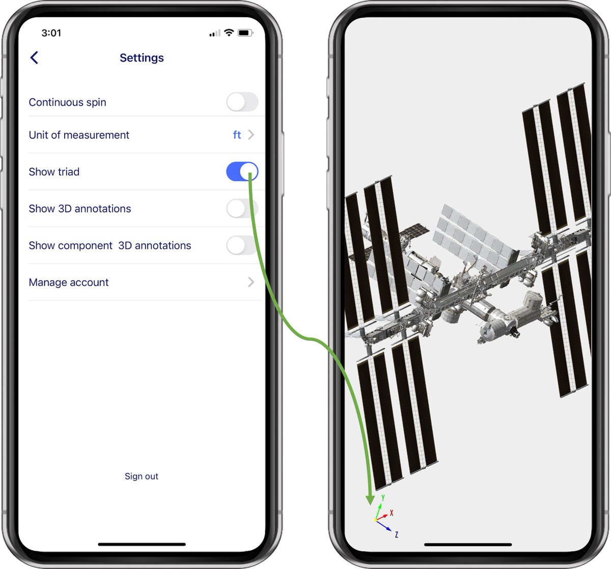 Show/hide triad in the 3D viewport in the FREE #SolidInsight App.😄
solidinsight3d.com/ss?flag=twitter
Collaborate on designs without format worries. #cad #autocad #designtools #design #2d  #edrawings #solidworks #collaboration #viewers  #ProEngineer #3DPlay #fusion360 #grabcad