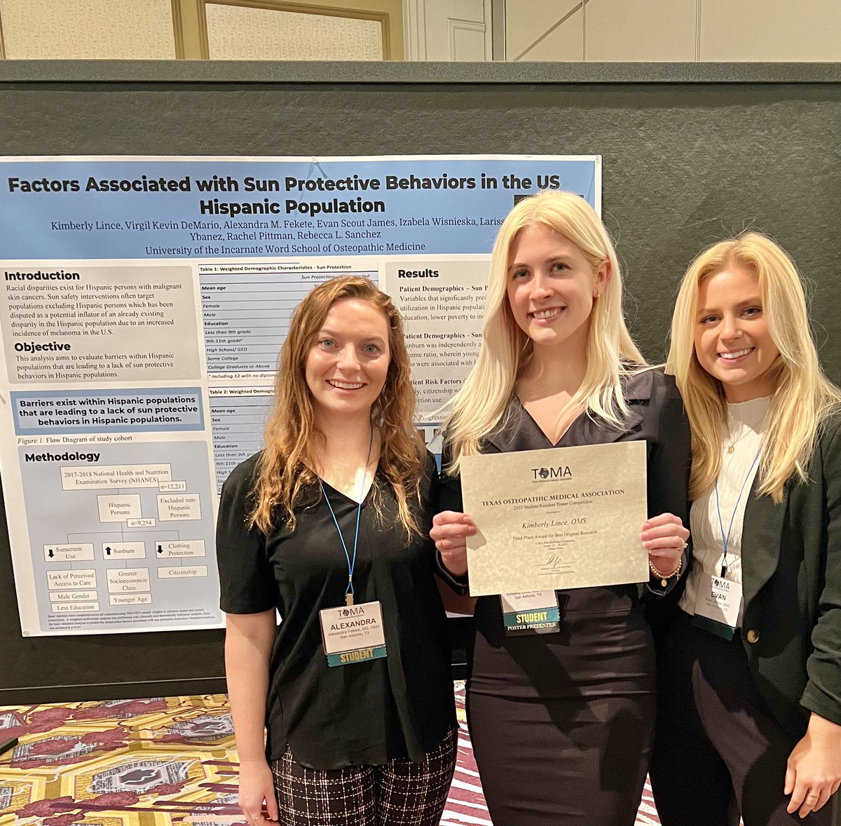 Kim Toumazos (Lince) (@kim_lince) on Twitter photo Honored to have been able to present <a href="/UIWSOM/">UIWSOM</a> research and win 3rd place alongside of these wonderful women at #TOMAW23 ! Until next time Dallas.
<a href="/TxOsteo/">Texas Osteopathic Medical Association</a> <a href="/AllieFekete/">Allie Fekete</a> <a href="/VirgilDeMario/">Virgil DeMario</a> Honored to have been able to present <a href="/UIWSOM/">UIWSOM</a> research and win 3rd place alongside of these wonderful women at #TOMAW23 ! Until next time Dallas.
<a href="/TxOsteo/">Texas Osteopathic Medical Association</a> <a href="/AllieFekete/">Allie Fekete</a> <a href="/VirgilDeMario/">Virgil DeMario</a>