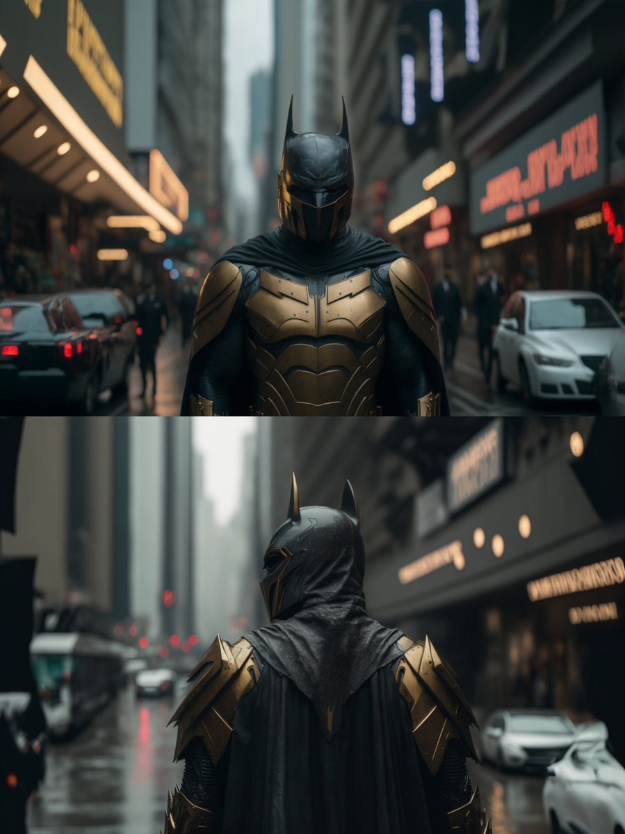 My Futuristic Batman in cinematic art . Generated in Midjourney.
#AIArtworks #aicinema #midjourneyV4 #aicinematic #Batman #Dc #cinematic