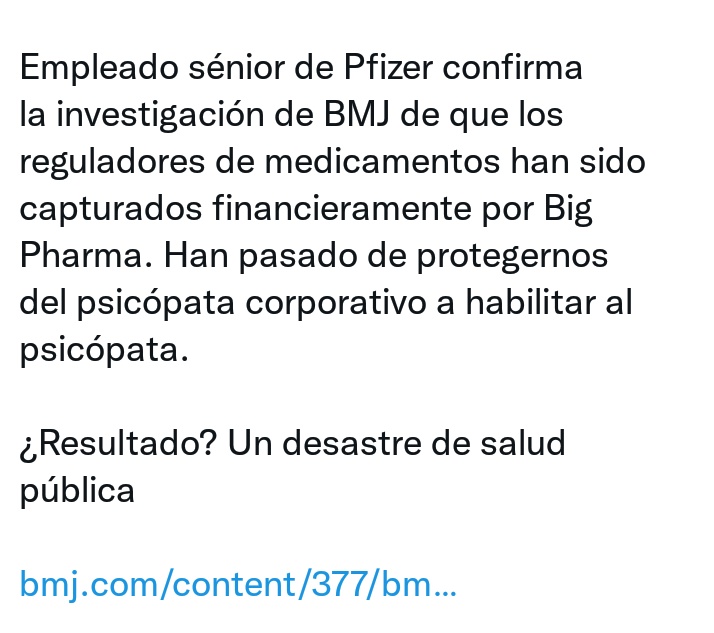 uunnii22's tweet photo. RT !

👉Será que @fmentransito @todonoticias @c5n @radiomitre @JohnArandia @agencialavieja @CabildeoDigital @unitel @lainsurgente1. @pagina12 @Televisa @grupoeldeber son capaces de hablar del escándalo 💉💉 #Pfizer ?

#rtav1 
#billgates
#ActivaTArgentina
#EfectosAdversosSonReales https://t.co/jjl5oPF0ND