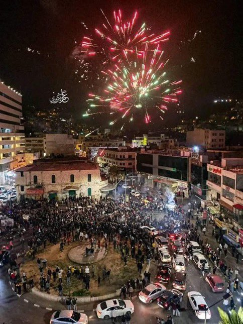 AviMayer's tweet photo. We need to talk about this.

Last night, on Shabbat, a gunman murdered seven innocent people outside a synagogue in Jerusalem.

This was the reaction in Palestinian cities: fireworks, street parties, children brandishing guns, sweets handed out to passersby.

This is not normal. https://t.co/WbaVR4Q8y5