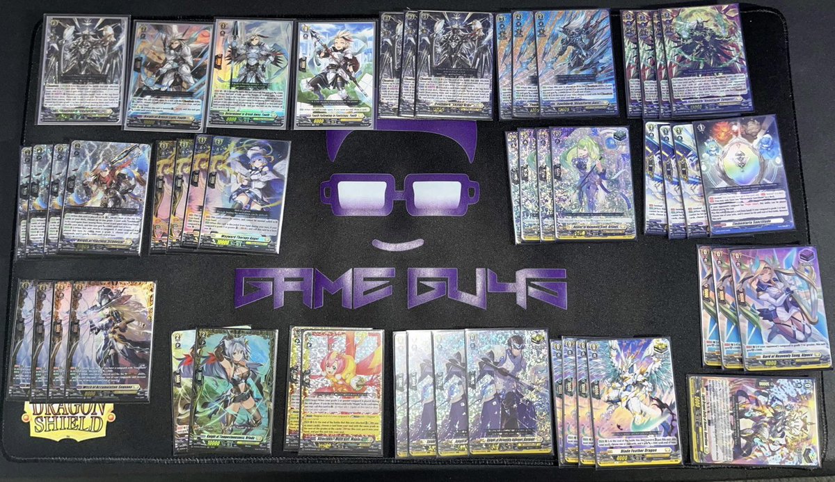 draw_logic's tweet photo. Game Guys Entertainment D-Standard 1/27/23 Top 4 end of BT07 Season.

1st: Kevin V. - Youthberk 
2nd: John M. - Drajeweled 
3rd: Chris T. - Eva
4th: Jon O. - Gravidia

#VGTopdecks https://t.co/kc13EGWXjw