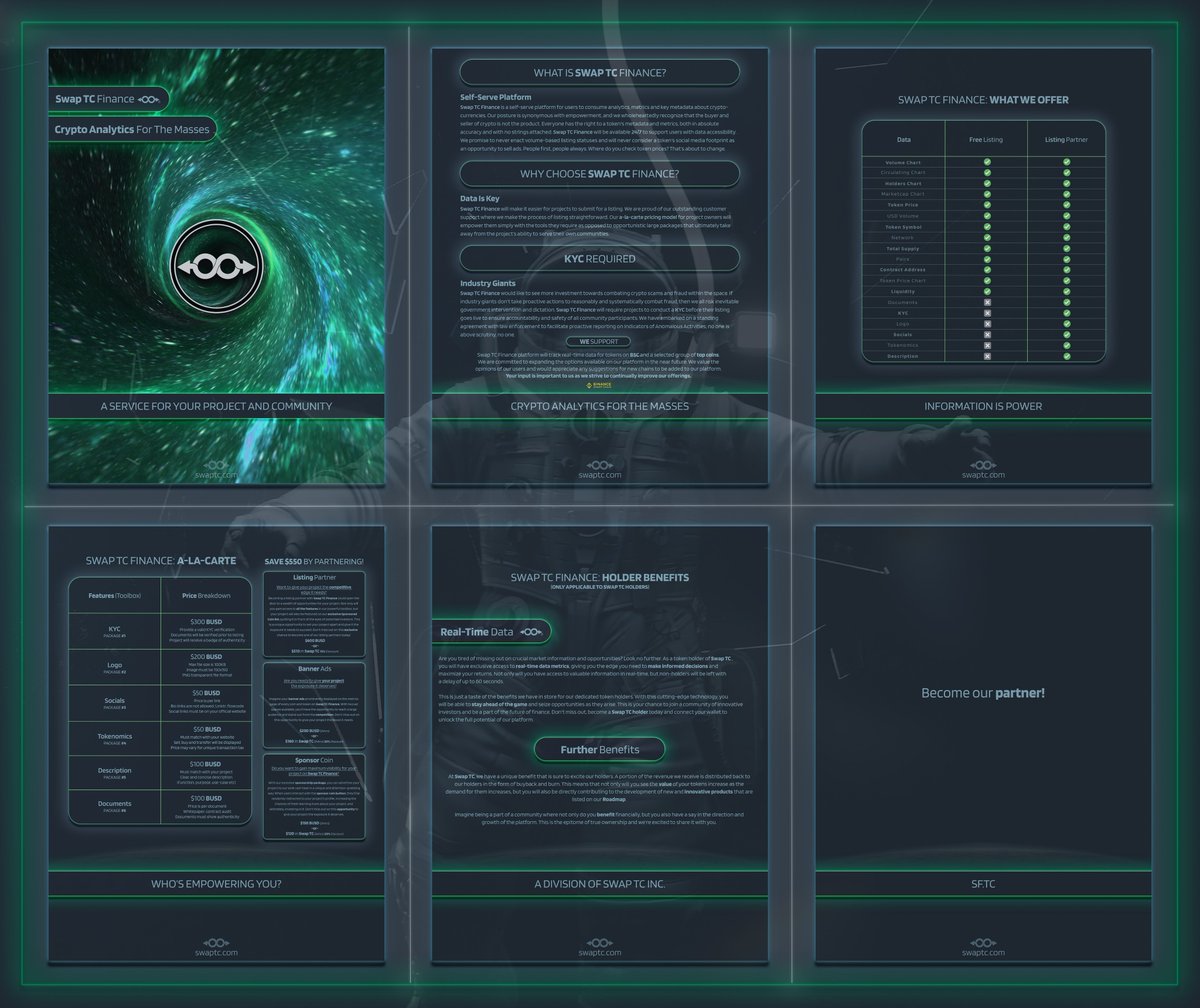 SwapTC's tweet image. Here's an update for @swaptcfinance 

Learn more: repo.swap.tc/Swap-TC-Financ…

#SwapTC #BSC #Cryptocurrency
