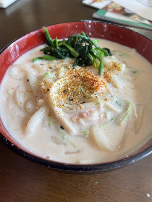 明太子あったので明太クリームうどんですわ 