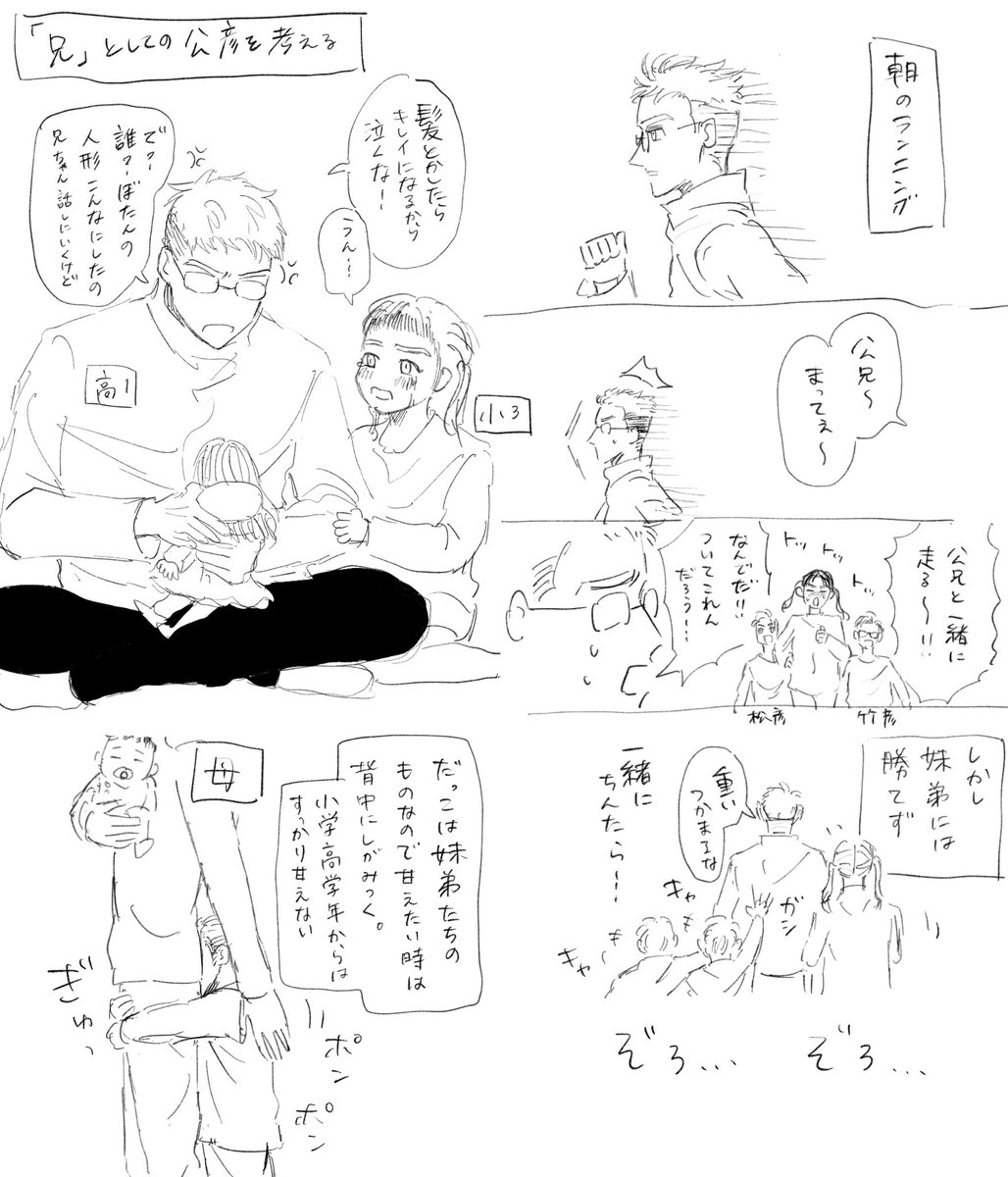 朝のらくがきです。
1、にょた道、にょた弘
2、公兄
3、璃乃男体化 