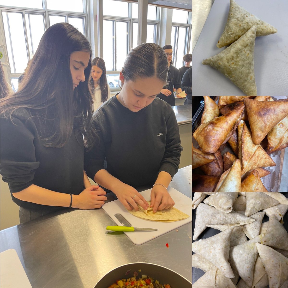 Ms. Waan shared her passion &amp; culture with our Sec. 3 Home Ec. students and taught them how to make Samosas 🌮 a fried South Asian pastry with a savoury filling ❤️‍🔥 #lifeskills #homeeconomics #LMAC #greatfood #greatteachers