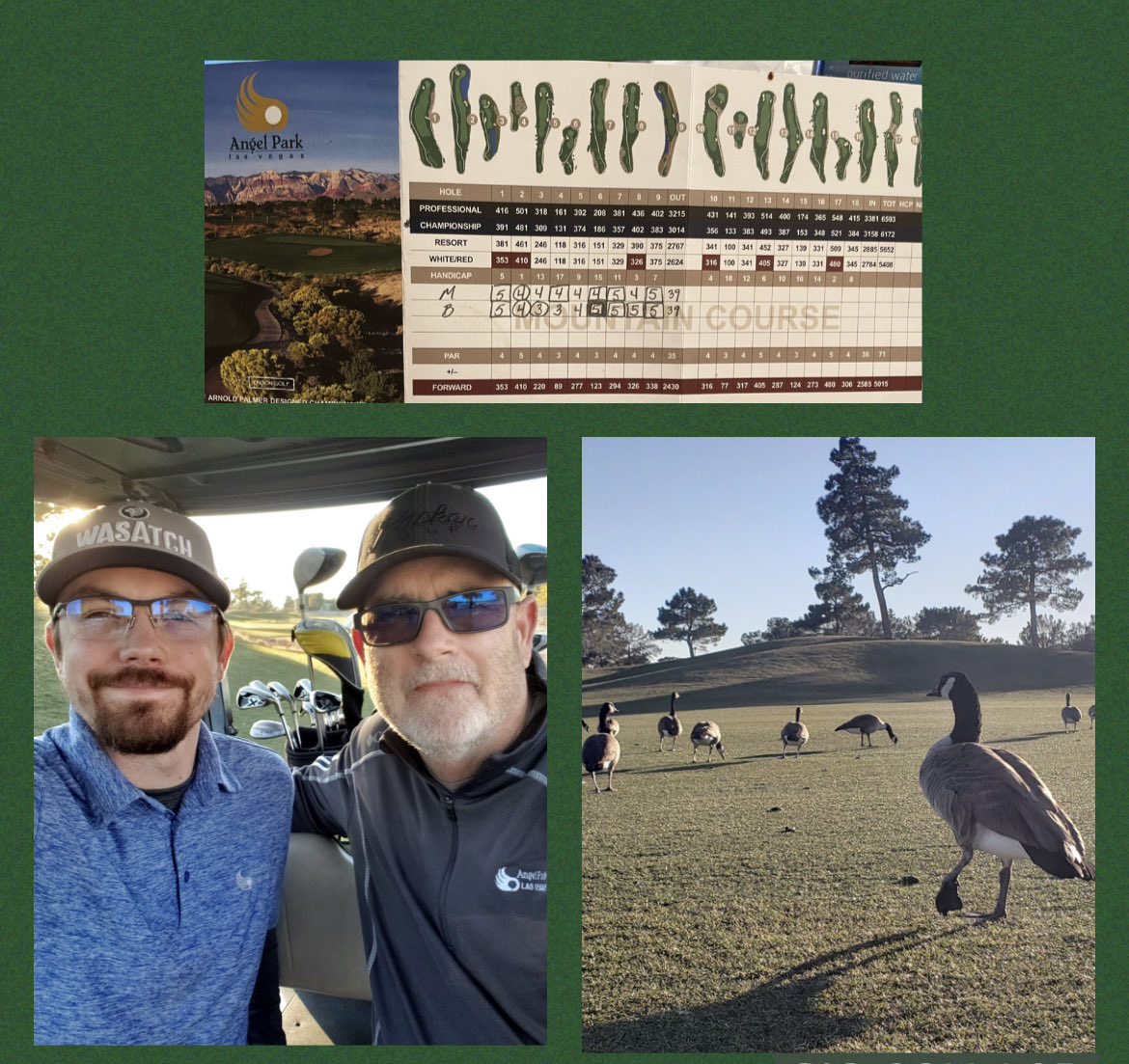 Great afternoon to play 9 holes ⁦<a href="/angelparkgolf/">Angel Park Golf Club</a>⁩ with my son-in-law ⁦<a href="/McCrakkn/">McKay Larsen</a>⁩ ☀️😎 🏌🏻#hitemstraight  ⁦<a href="/PapaWhit12/">Brian Whitaker</a>⁩