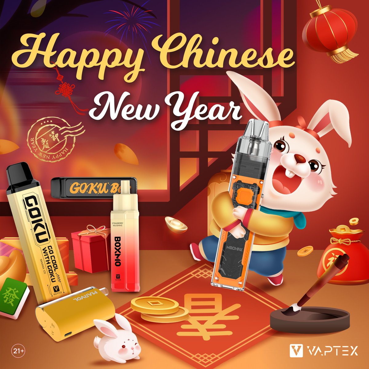 Let's celebrate the year of rabbit.💥 #Vaptex wishes you a prosperous new year.🥰 vaptexworld.com #pod #vapepen #mtl #vapelife #vapefam #ecigs #vapers