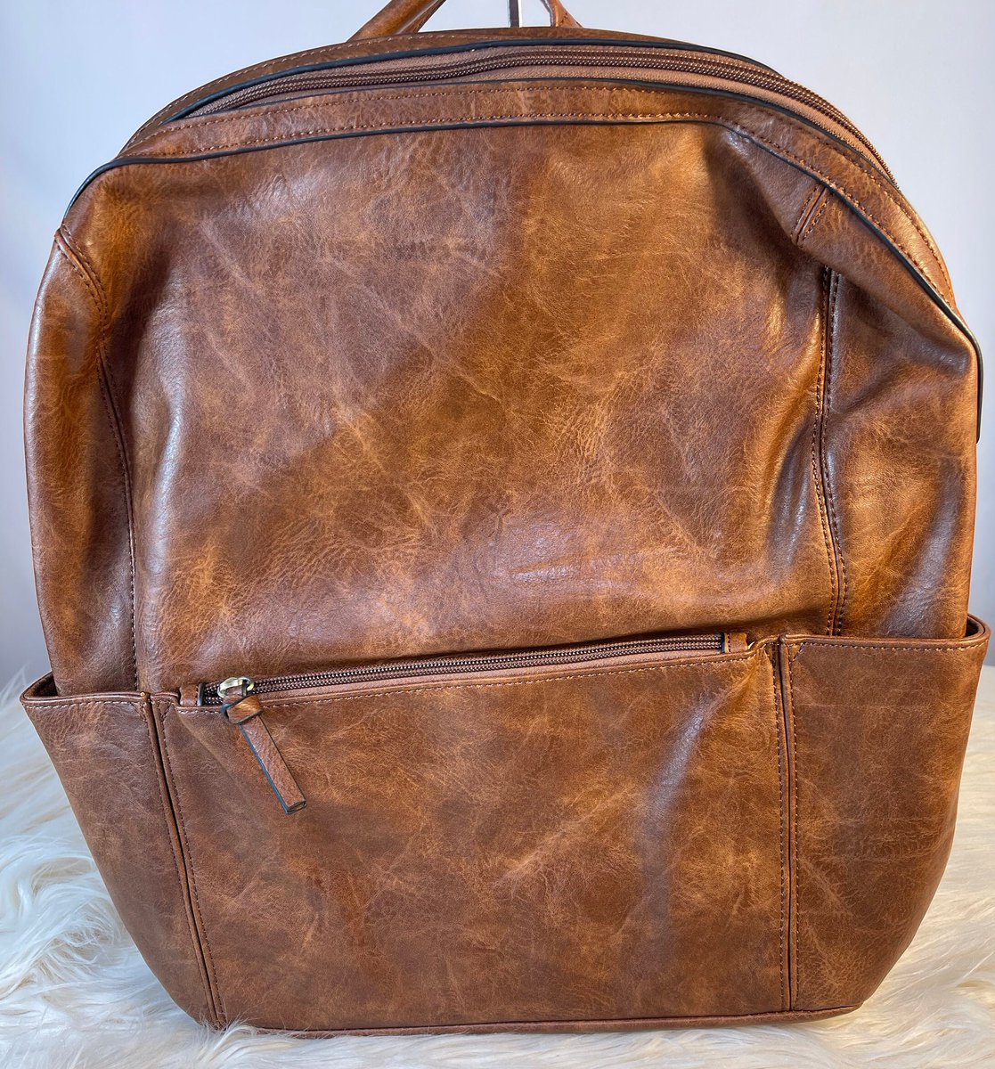 artisan_pure's tweet image. Brown Backpack with Front Zippered Pocket-Brown-XL for Student/Work etsy.me/3q1qQu9 #Etsy #ArtisanPureSkinCare #DurableBackpack