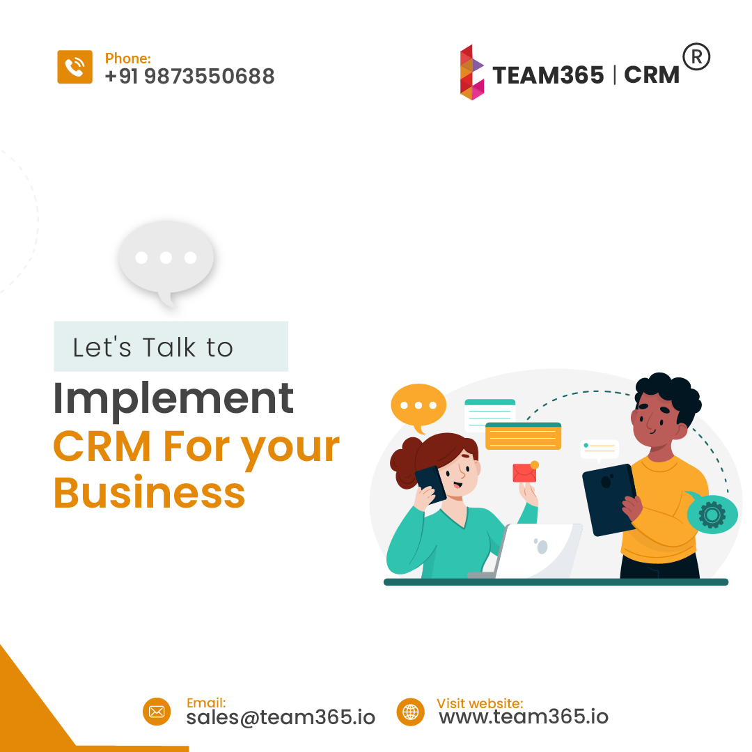 team365_crm's tweet photo. Let's automate your business workflow by implementing Team365 crm.
Visit:- https://t.co/iHd1RlX6So
Call:-9873550688
.
.
#salescrm #team365crm #onlinecrm #smbcrm #crmforsmallbusiness #workflowautomation #leadmanagement https://t.co/mTQmWQjl3X