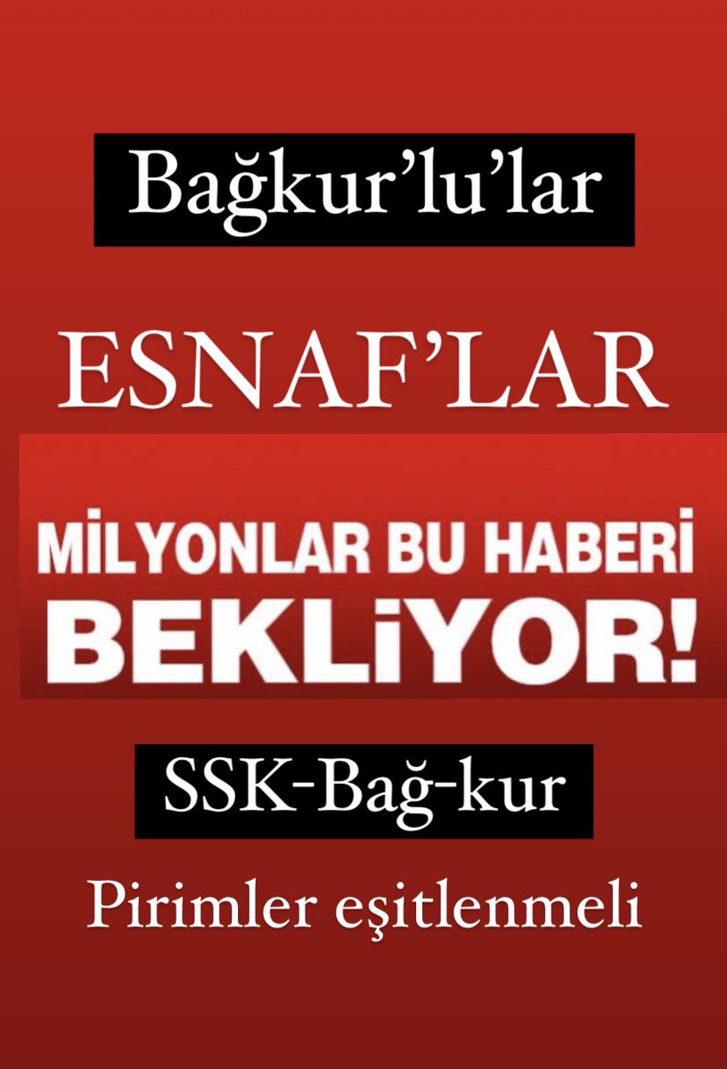 muratkk80300808's tweet photo. #BagkuraEVET
SSK :5000 gün Bağkur:9000 gün 
Bu haksızlığa,bu kul hakkına bir son verilsin artık,vicdanlara sesleniyoruz
         *****Yazlıktır Günahtır****** https://t.co/D9SXVdsDDX