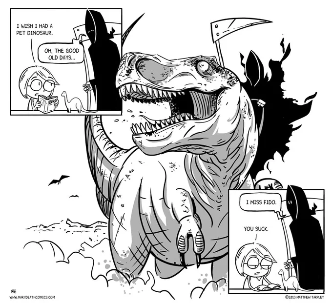 A long time ago, before Cat's Cafe, I created a comic called Mary Death. Here are just a couple! https://t.co/lYH3Bu3rgE 