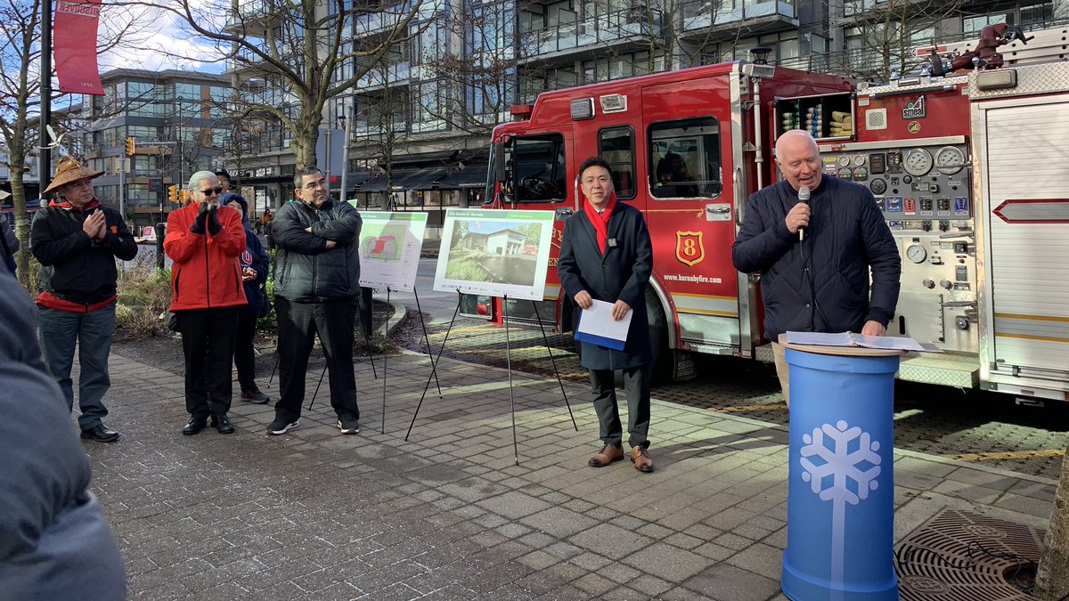 MayorofBurnaby's tweet photo. The new temporary Fire Station 8 on Burnaby Mountain will greatly enhance the response capability as we await for the permanent home. Thank you to SFU for providing the land and to the Federal Government of Canada for the $30M contribution towards this project. https://t.co/DYmfAjWstz