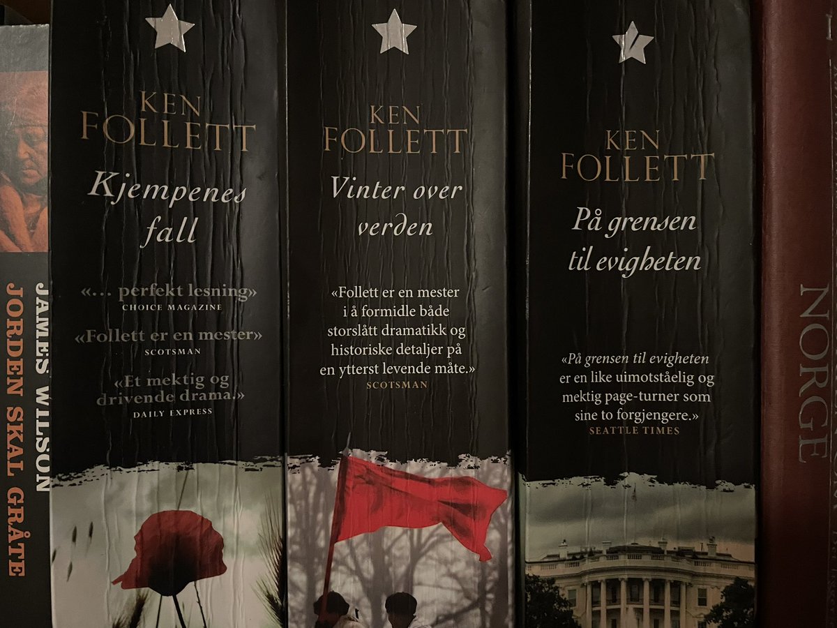 Tok litt tid, men er nå ferdig med århundretrilogien til Follett. Nærmere 3000 sider. For et verk, for en forfatter! Og alle MÅ lese historie…